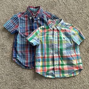 Two short sleeve button down shirts